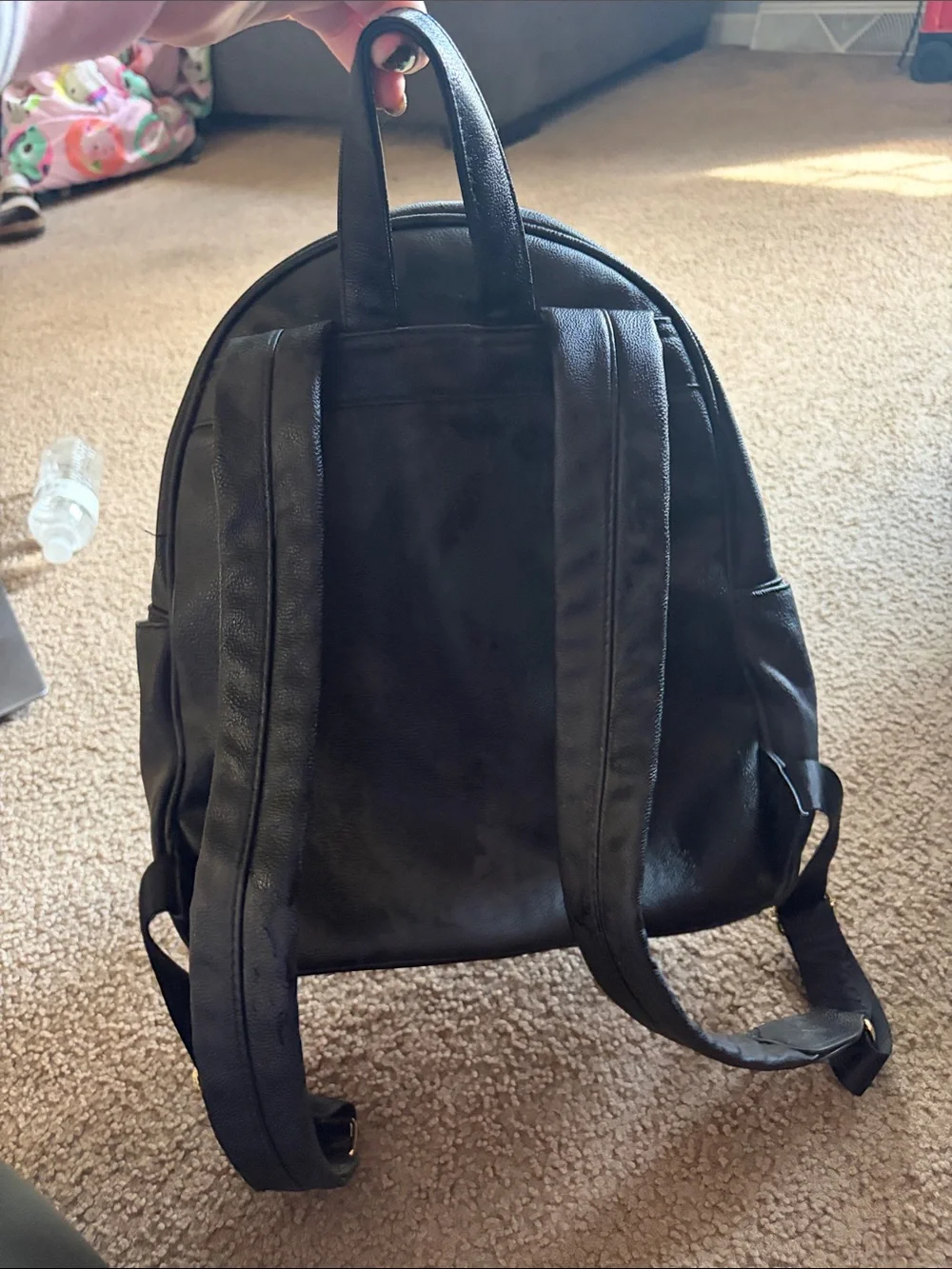 B70 Betsey Johnson Black & White Skull-Embossed Backpack with Bow